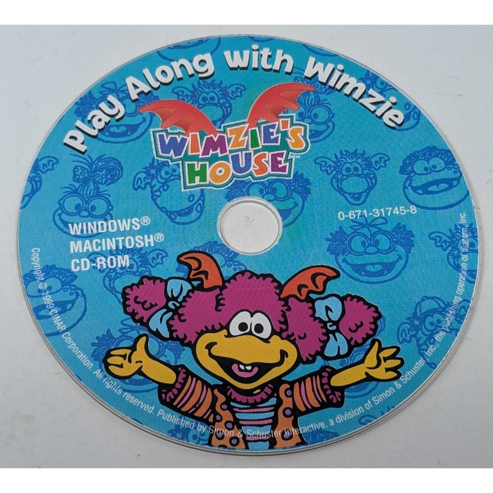 Wimzie's House Play Along With Wimzie Kids Computer PC Game 1999 CD-ROM Vintage